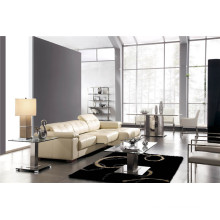 Fashion Black Leather Sofa with Corner